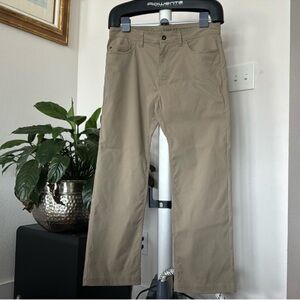 Prana Men’s slim fit Pants Sz 34 Tan Nylon blend stretch casual outdoor